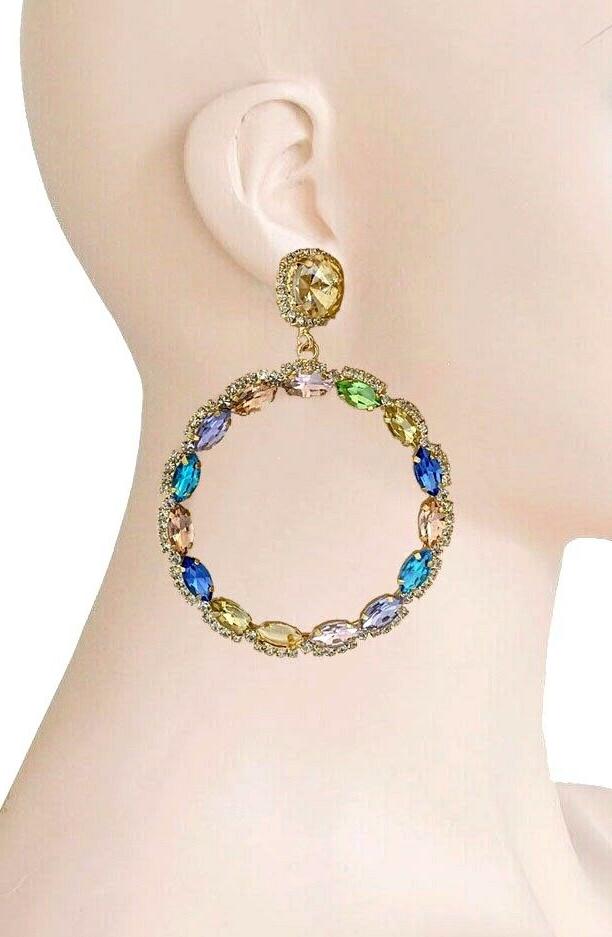 3 lungo pastello multicolore acrilico cristalli cerchio