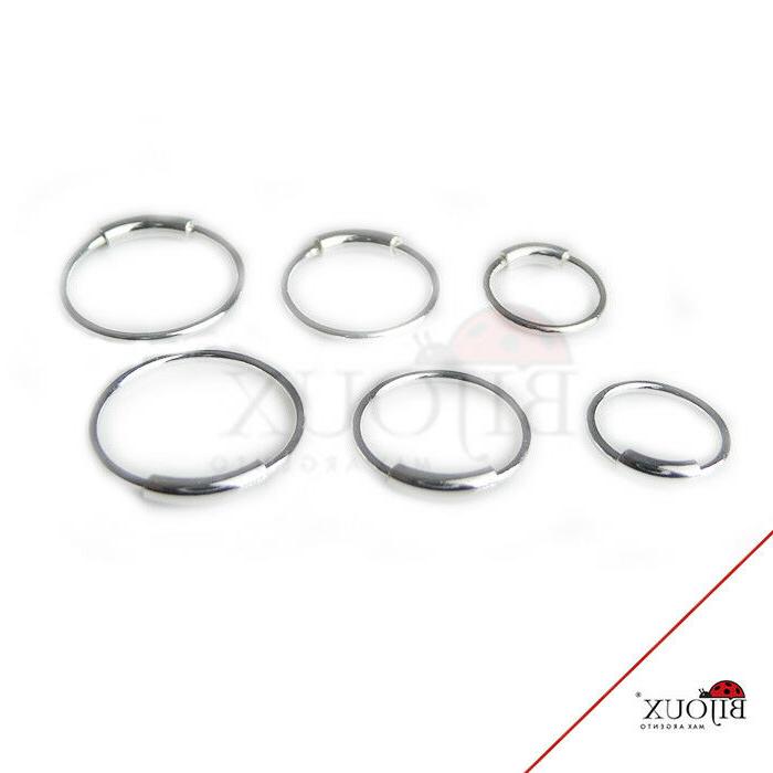 3 paia orecchini cerchio argento 925 piercing