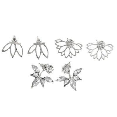3 pairs lotus flower earrings jackets