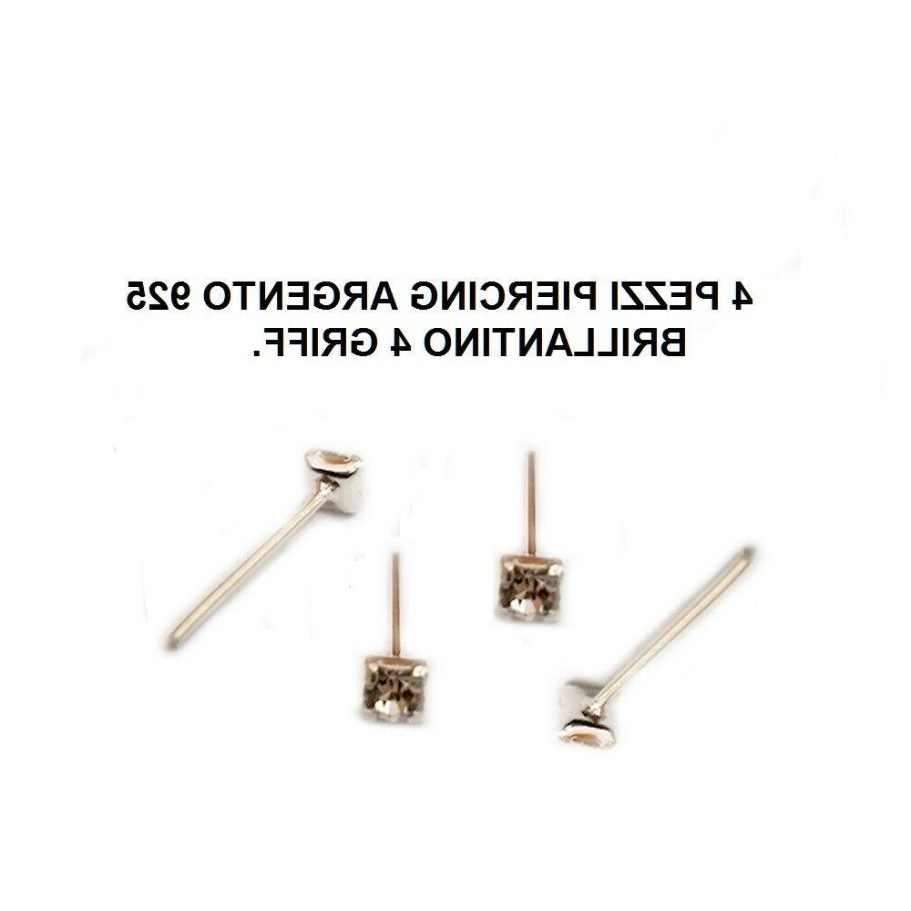 4 orecchino naso piercing nasino in argento