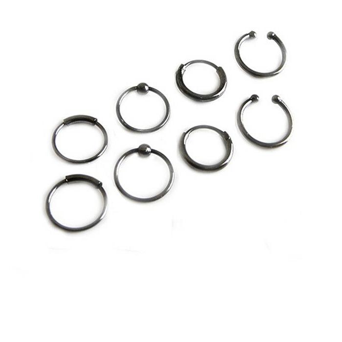 4 paia orecchini cerchio argento 925 piercing