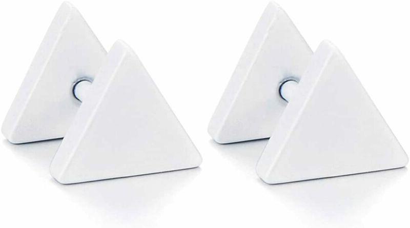 5 7mm bianco triangolo orecchini da uomo