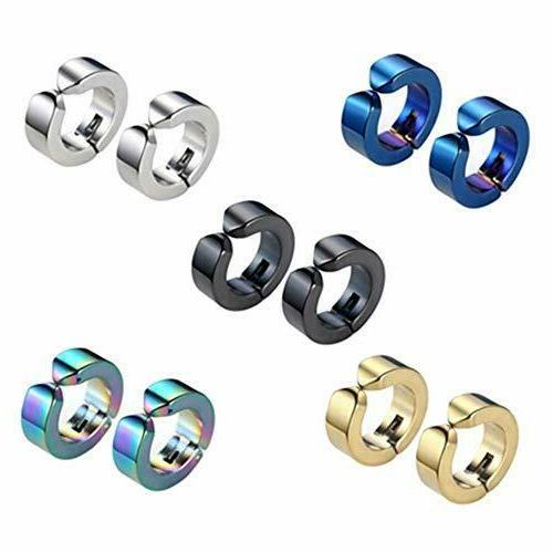 5 paia orecchini orecchio clip donna uomo