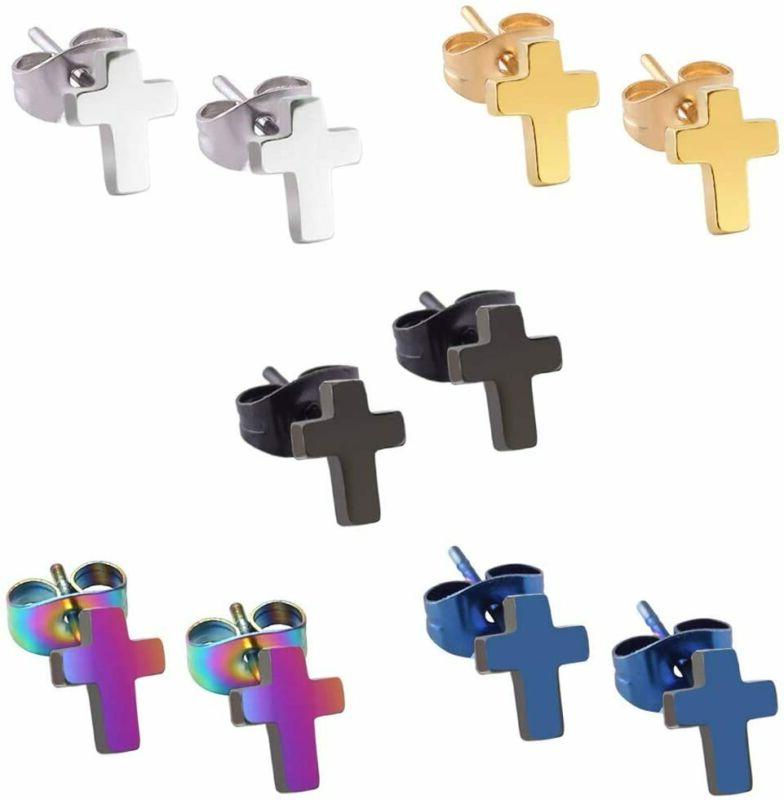 5 paia orecchini per uomo donne bambina