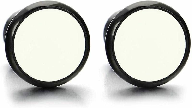 6 12mm nero bianco cerchio orecchini da