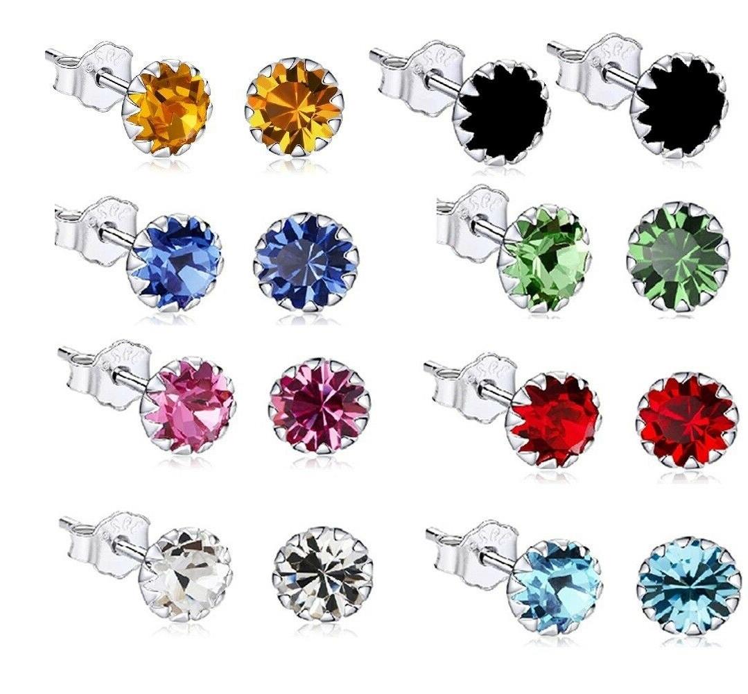 6 paia orecchini punto luce 4 mm