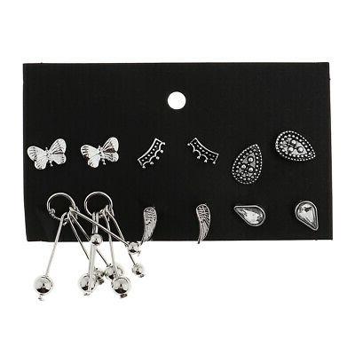 6 pezzi orecchini da donna con set