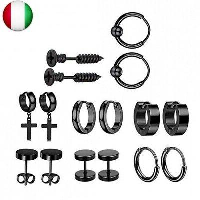 8 coppie da uomo orecchin in ocerchio