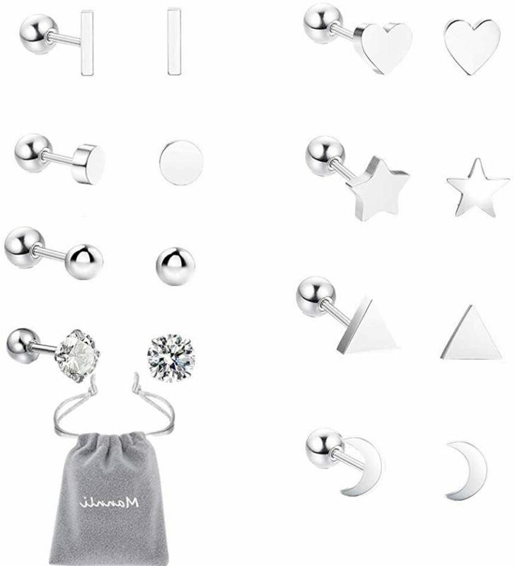 8 paia di orecchini a perno in