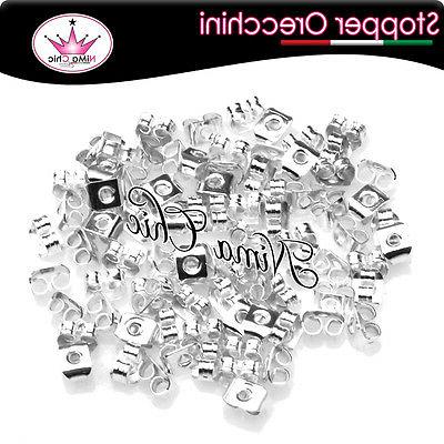 80 farfalline orecchini retro perno acciaio minuteria