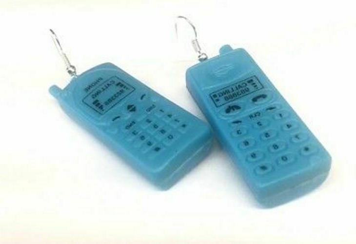 80 s costume accessori cellulare orecchini mattone