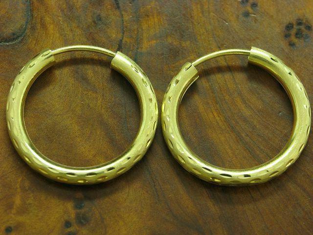8kt 333 oro giallo orecchini a cerchio