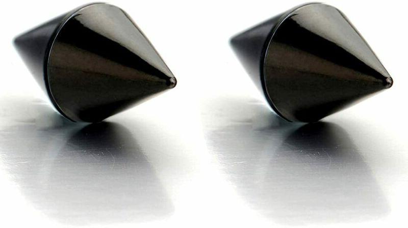 8mm magnetico nero spike orecchini da uomo