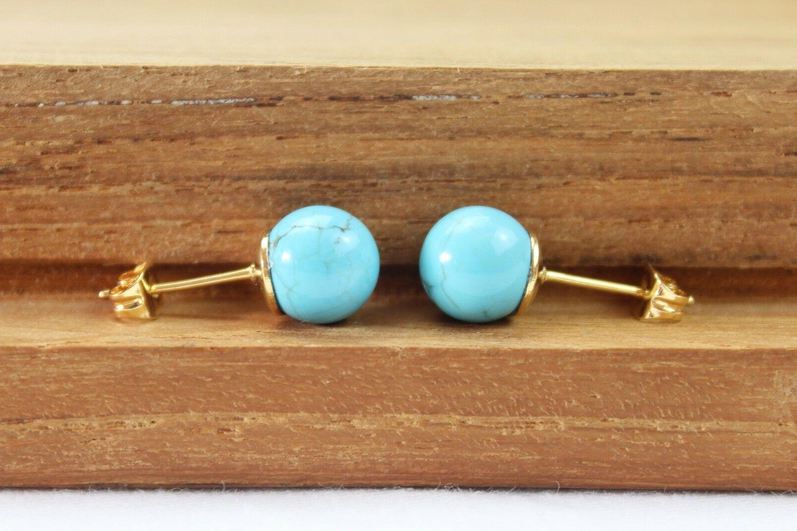 8mm turchese orecchini blu turchese 8 mm