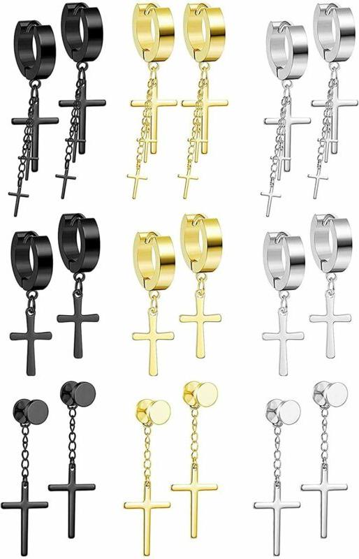 9 paia kpop orecchini a cerchio pendenti