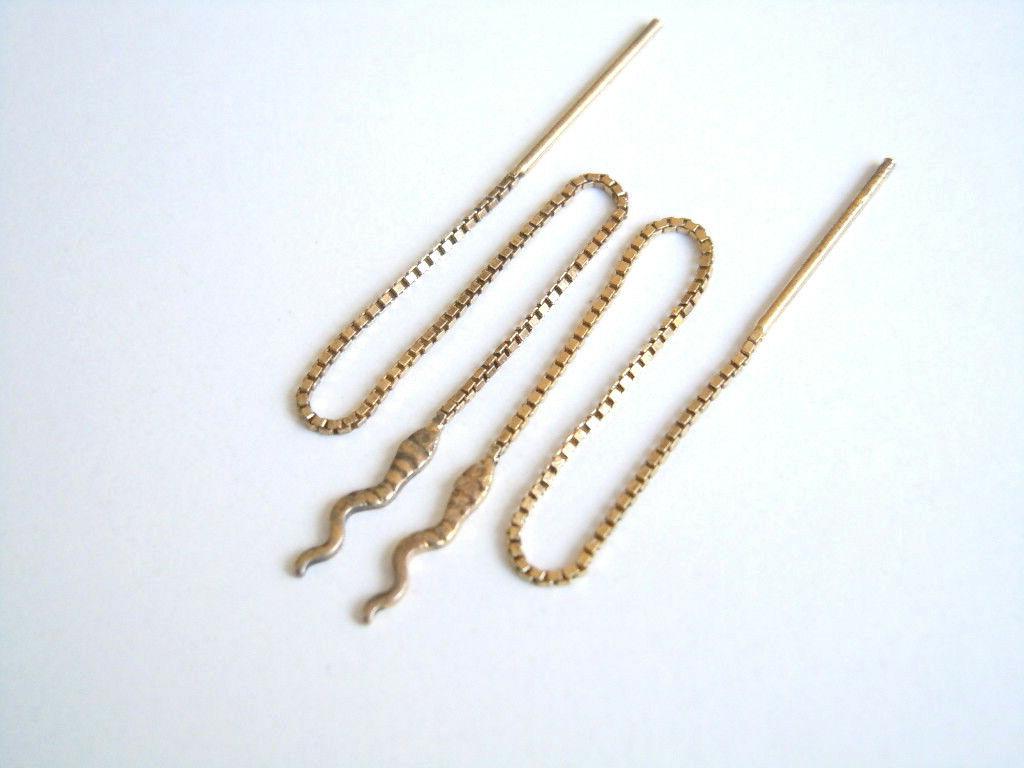 925 argento dorato passant orecchini con serpente