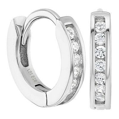 925 argento sterling 8mm zirconi cubici trasparenti