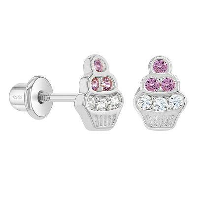 925 argento sterling bambini trasparente and rosa