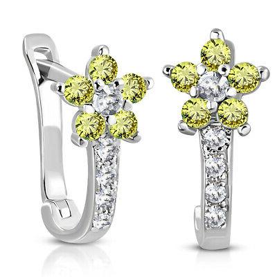 925 argento sterling giallo cz piccolo ragazze