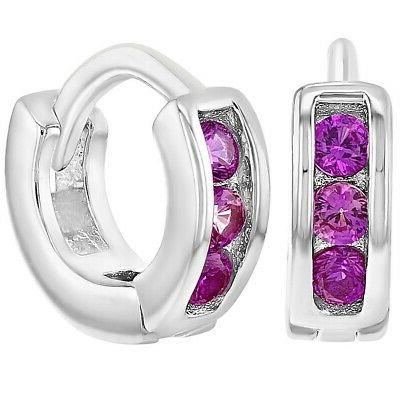 925 argento sterling rosa acceso fucsia cz