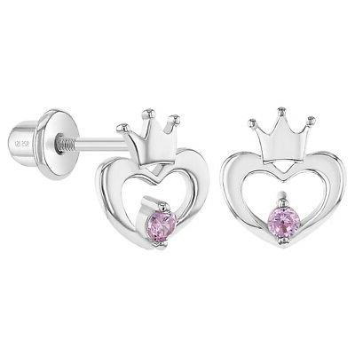 925 argento sterling rosa zirconi cuore aperto