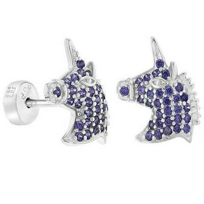 925 argento sterling zirconi magico unicorno sicurezza