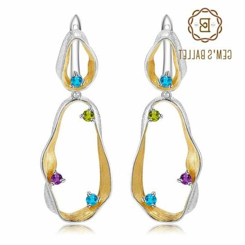 925 argento topazio naturale peridoto ametista vistoso