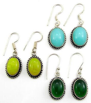 925 placcato argento multicolore gemma orecchini 3