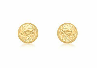 9ct oro giallo 8mm taglio diamante cupola