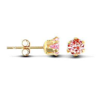 9ct oro rosa cz solitario piedini set