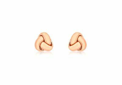 9ct oro rosa piccoli nodo orecchini a