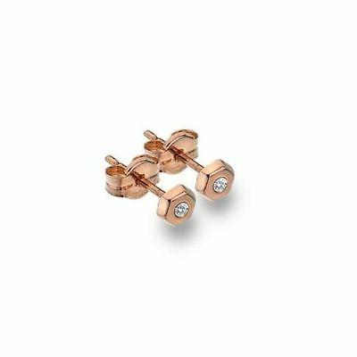 9ct oro rosso rosa esagonale petite pietra