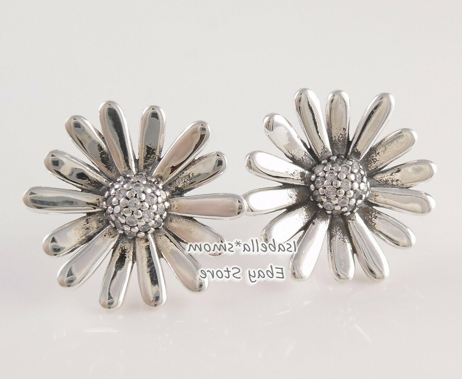 a pave margherita autentico argento orecchini a