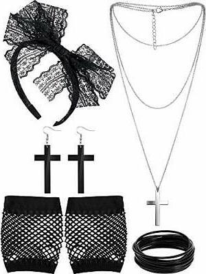 accessori costume anni 80 fascia in pizzo