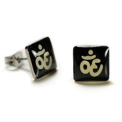 acciaio inox orecchini om ohm aum yoga