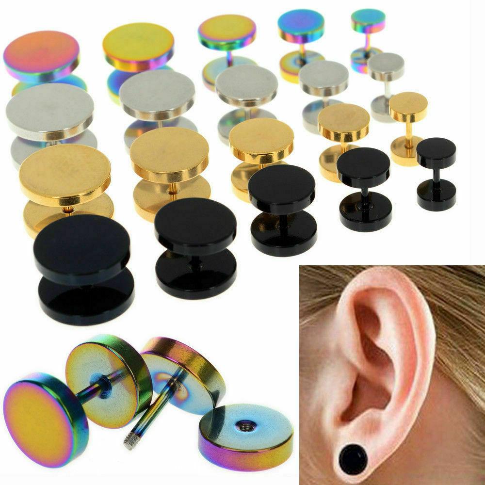 acciaio inox piercing orecchino unisex finto dilatatore