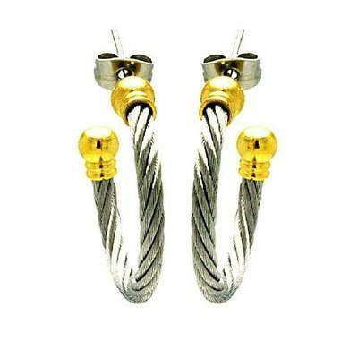 acciaio inox placcato oro giallo bicolore cavo
