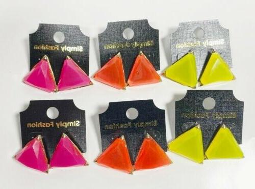 alla moda pietra singola triangolo orecchini a