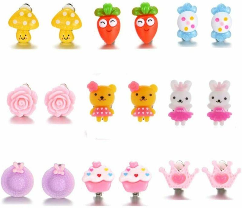 amery 9 paia orecchini a clip bambina