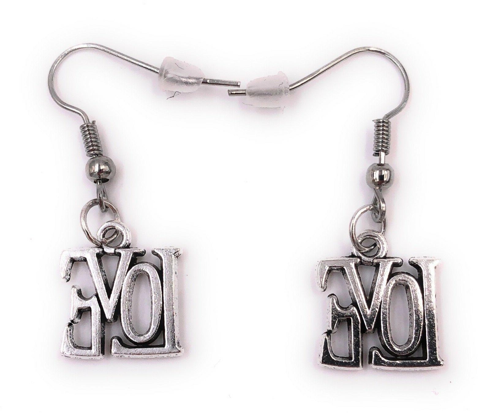 amore scritta liebe orecchini ciondolo in argento