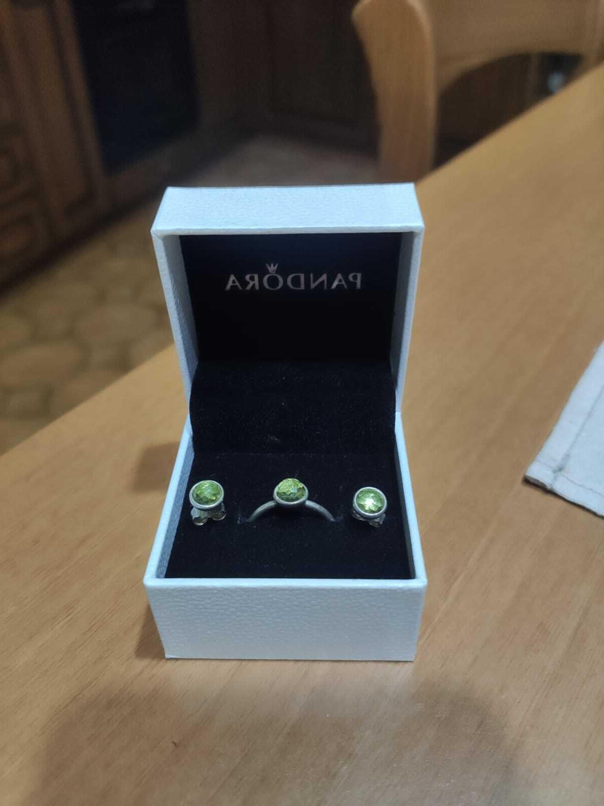 anello misura 10 colore verde coppia orecchini