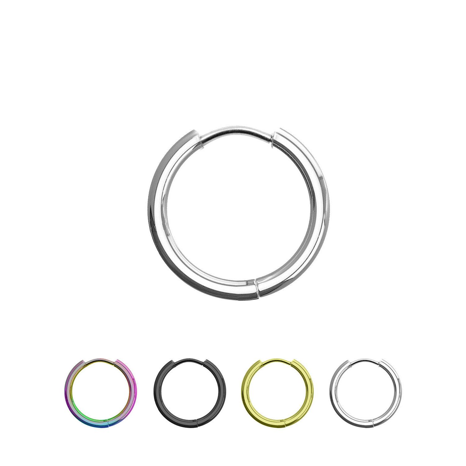 anello orecchino clicker lucido acciaio cerniera orecchio