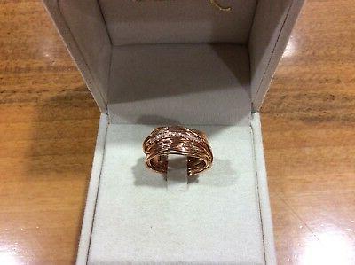 anello oro rosa 9 kt e diamanti