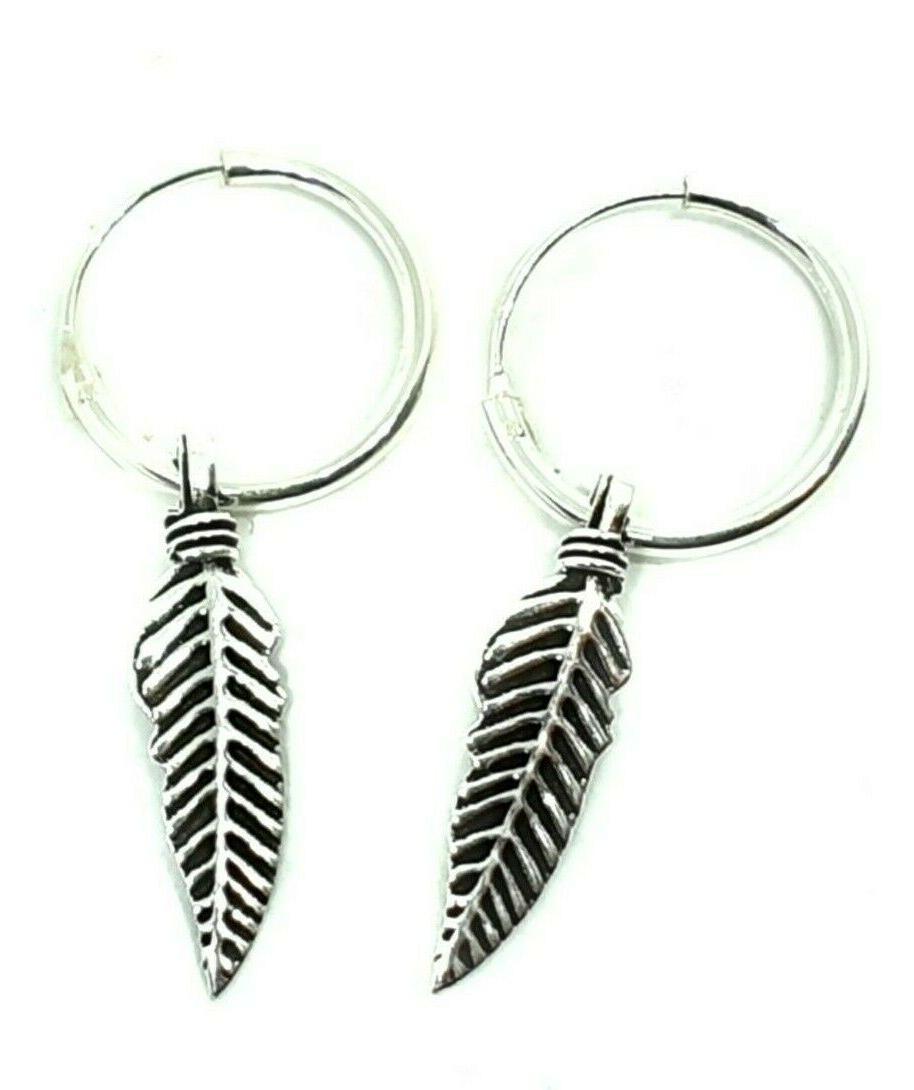 angelo orecchini piuma originale 925 argento cerchio