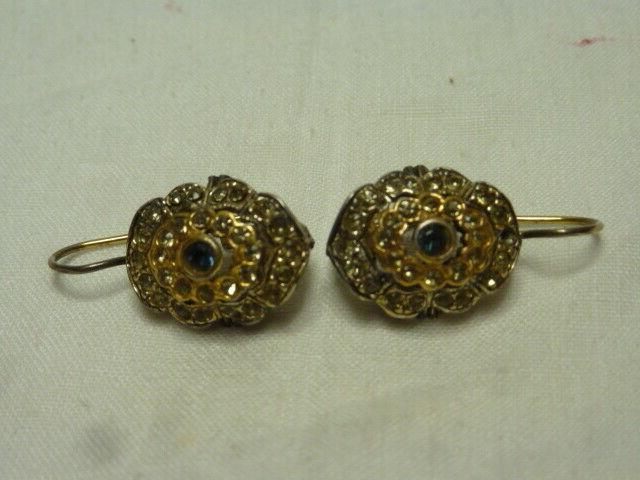 antichi orecchini monachella argento 925 con strass