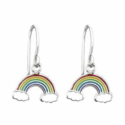 arcobaleno e nuvole argento sterling goccia orecchini
