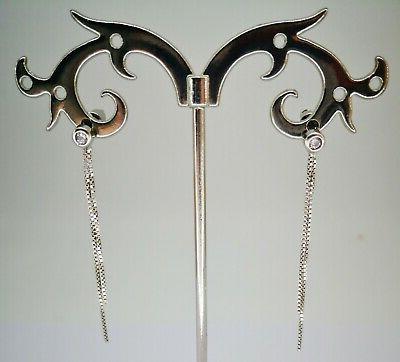 argento 925 donna orecchini pendenti punto luce