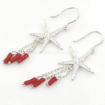 argento 925 orecchini donna stella marina grande