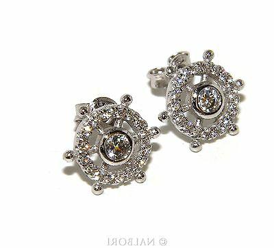 argento 925 orecchini timone cipolla zircone bianco