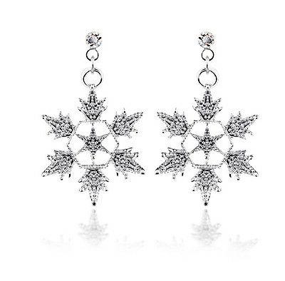 argento fiocco di neve donna orecchini gioielli